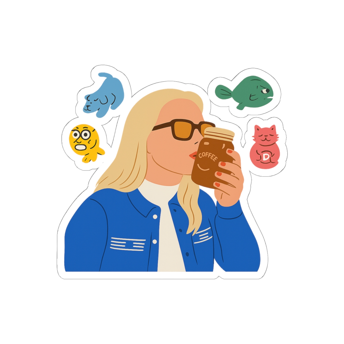 Emma Chamberlain Coffee Sticker | Cute Vinyl Decal - Emma Chamberlain official Stickers merch