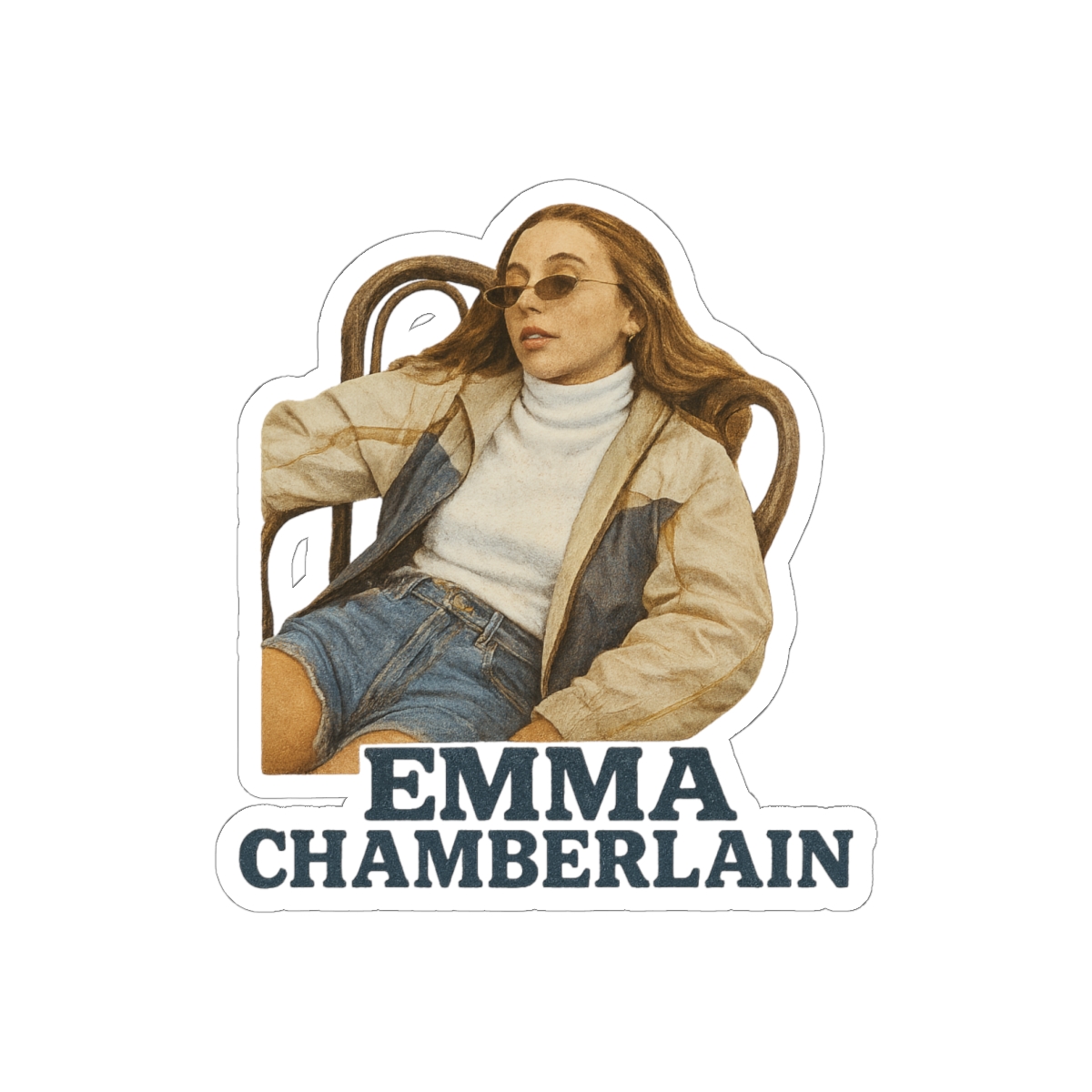 Emma Chamberlain Iconic Style Sticker | Minimalist Vinyl Decal - Emma Chamberlain official Stickers merch