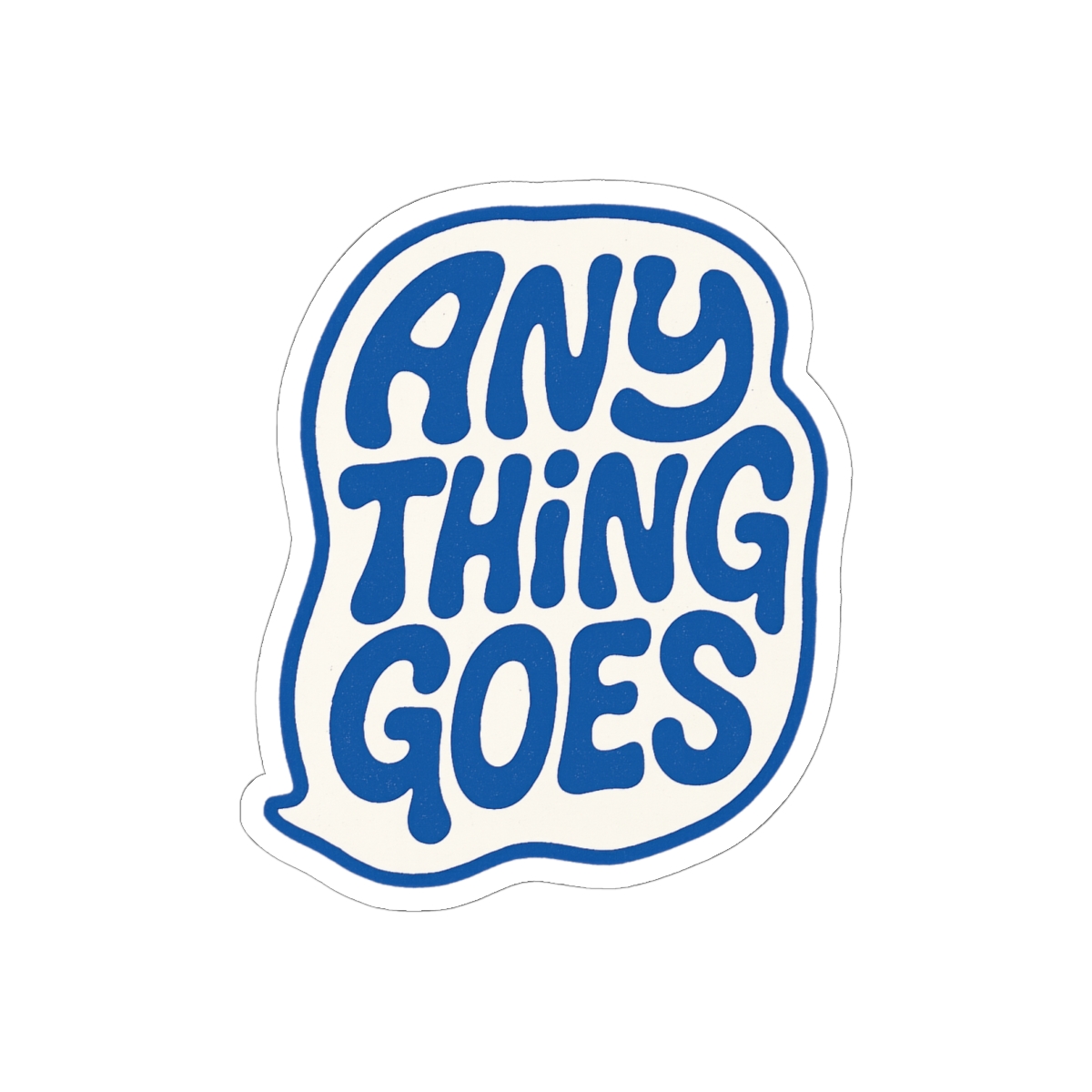 Anything Goes Podcast Blue Sticker | Bold Vinyl Decal — official Emma Chamberlain stickers