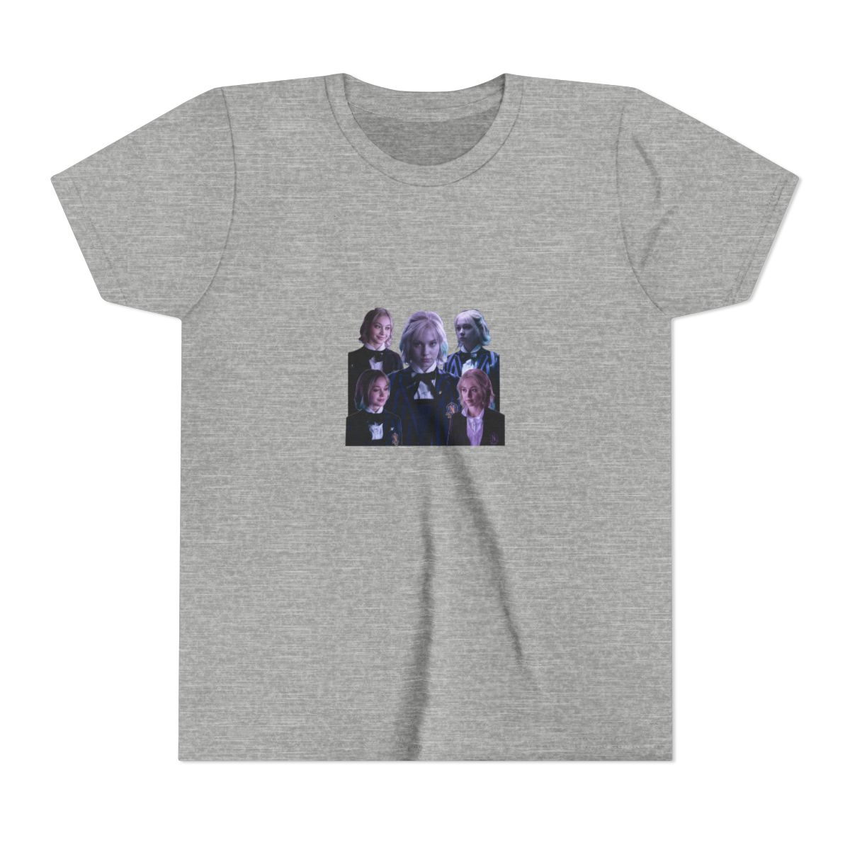 Black T Shirt with a graphic of Emma Myers, the name "EMMA" in a purple gradient font, and multiple images of the actress. The Twive logo is visible in the upper right corner (Kids)